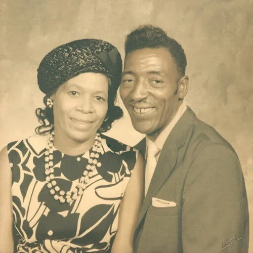 James' Parents - James Sr. and Virginia Carr, posing together